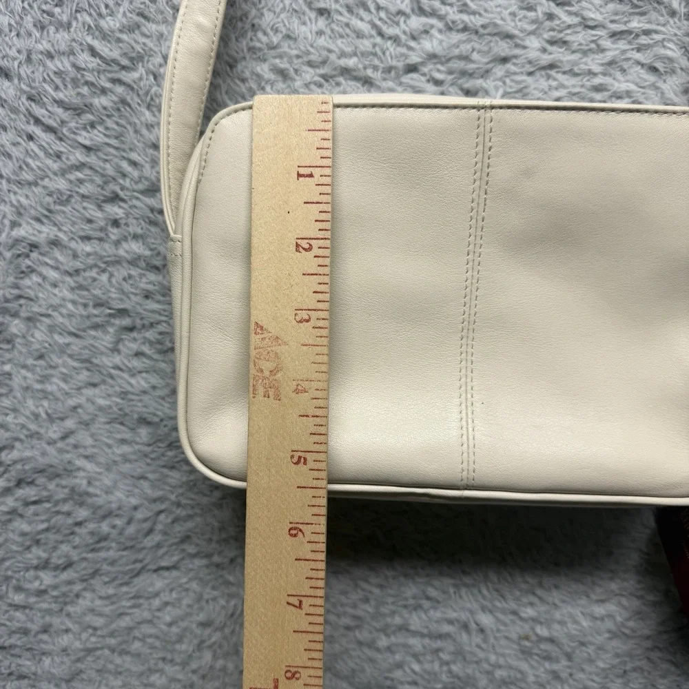 Vintage Etienne Aigner Kentucky Derby Collection Leather Crossbody Bag Cream 90s